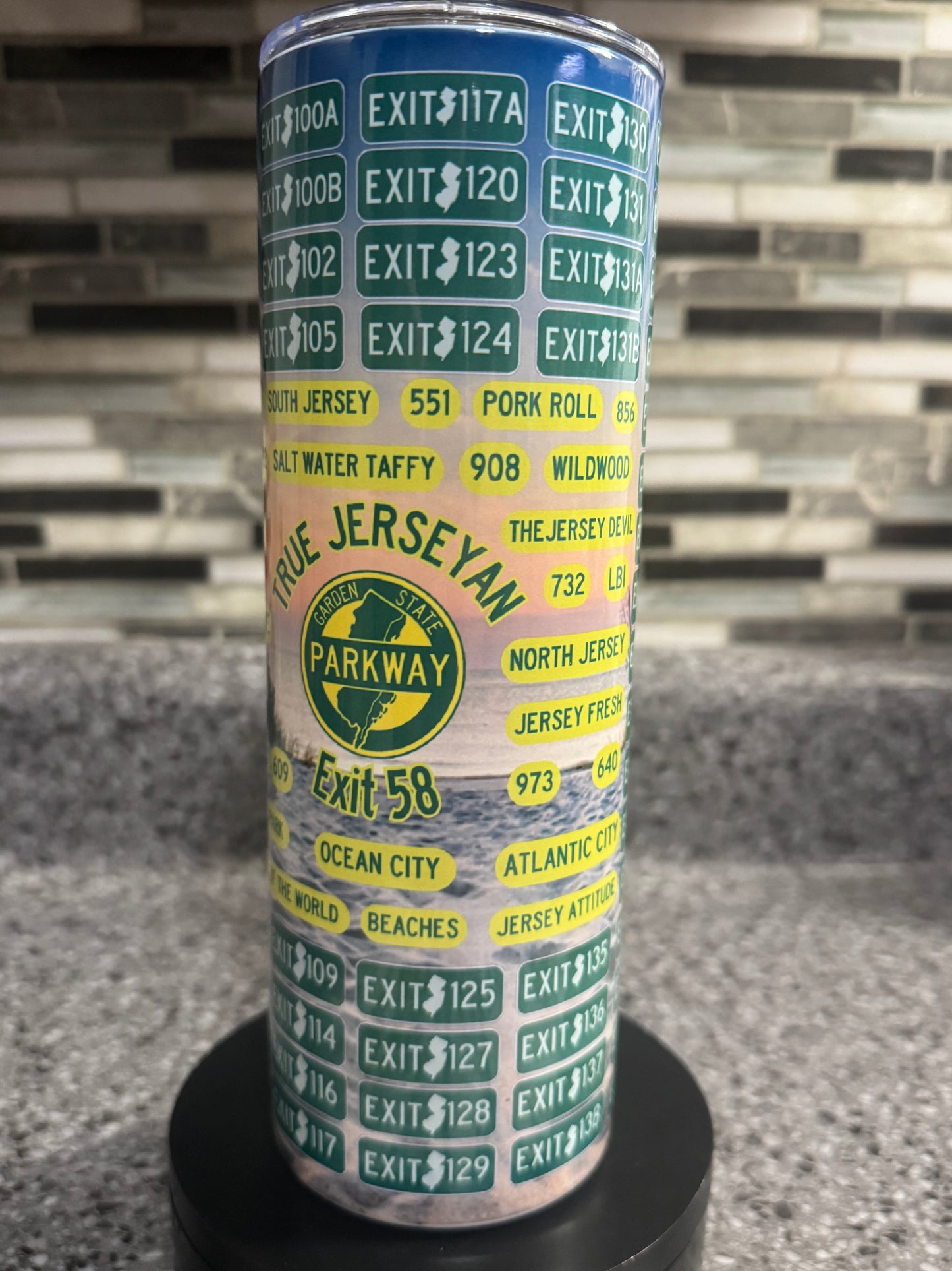 Garden State Parkway Exits 20 oz Tumbler