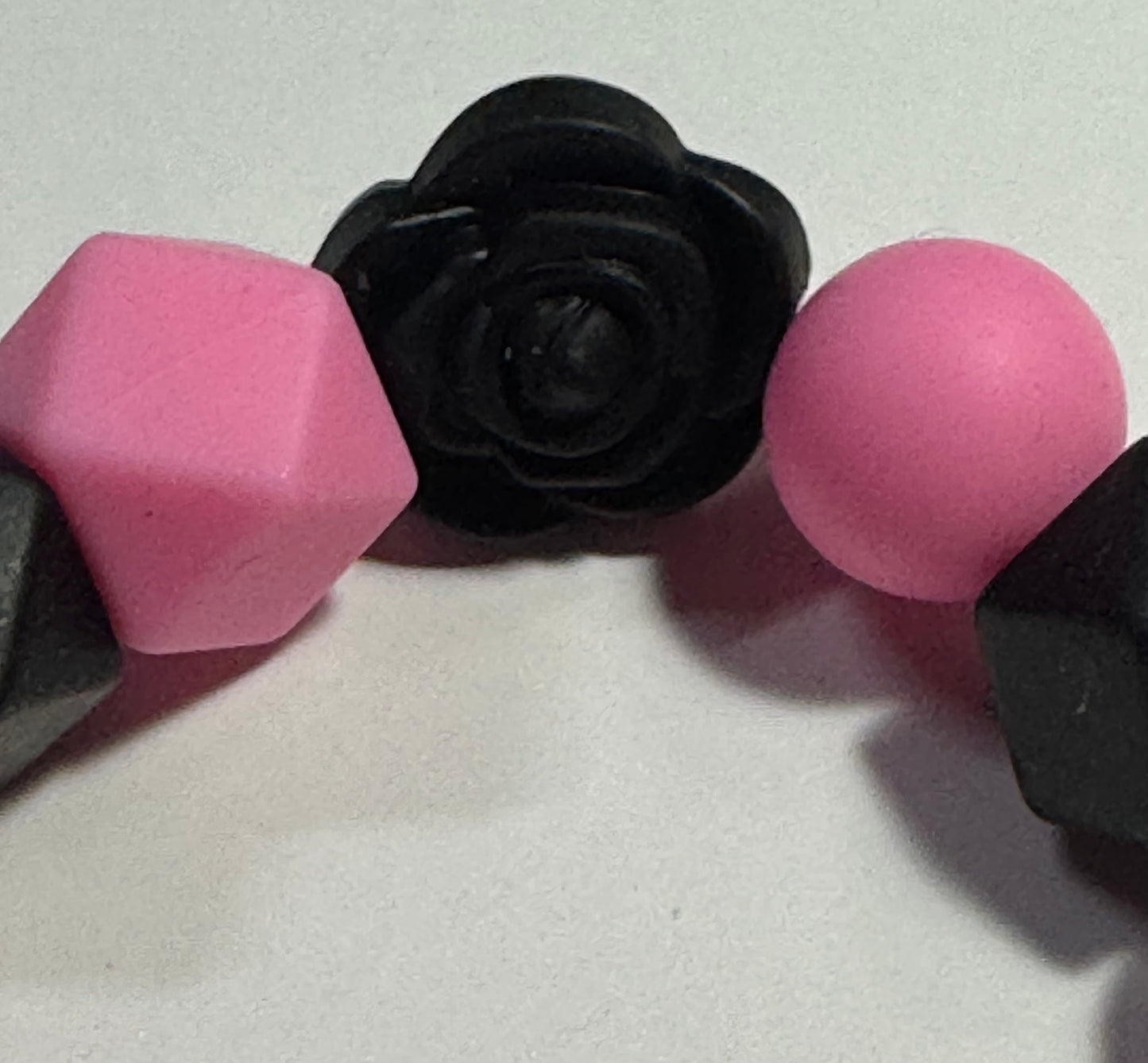 Hot Pink & Black Bow Wristlet Keychain