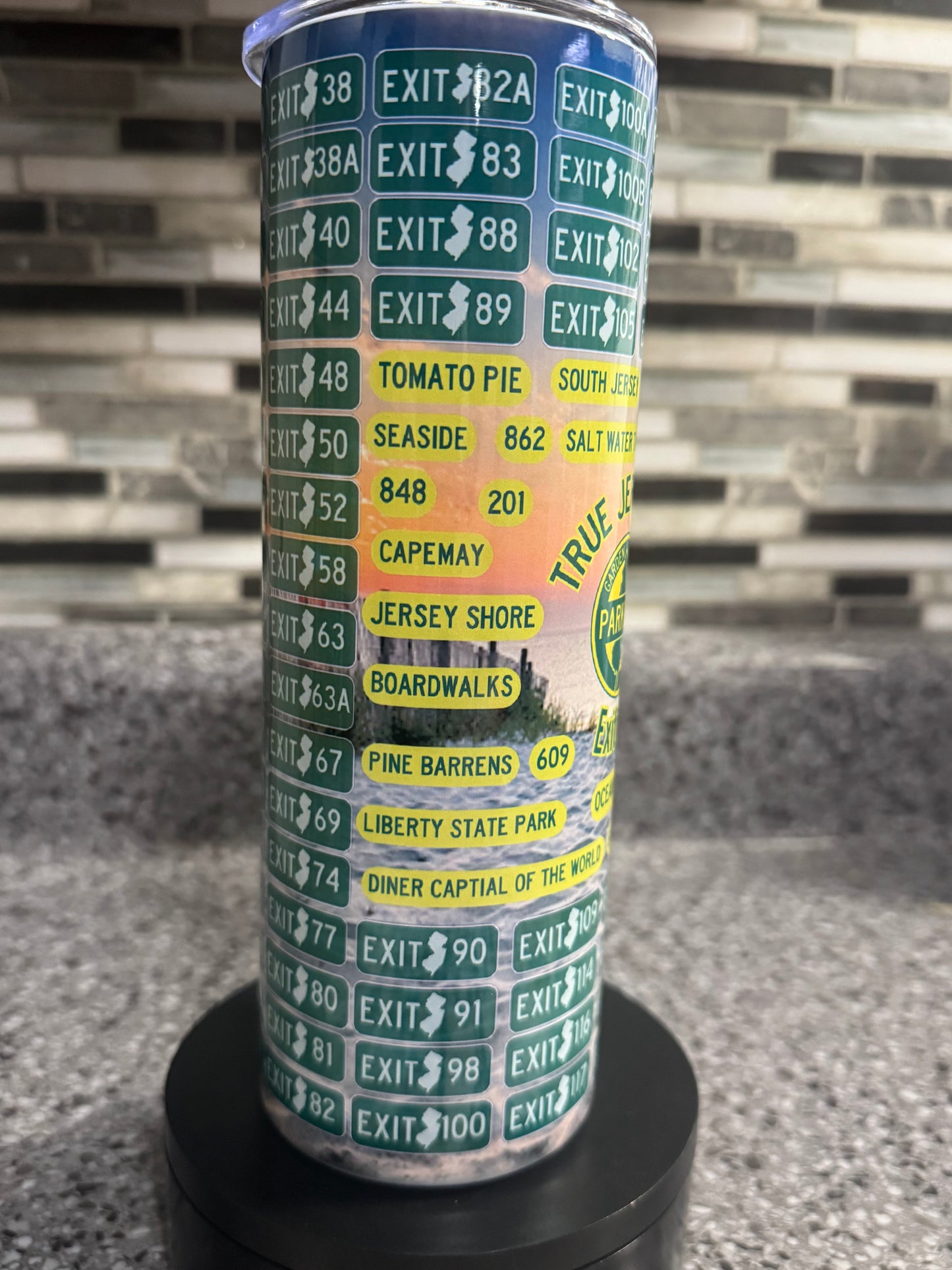 Garden State Parkway Exits 20 oz Tumbler