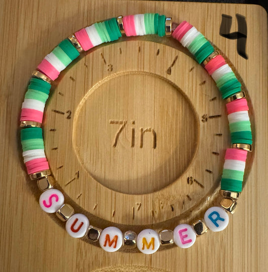 Watermelon Clay Bead Bracelet – “Summer” Edition