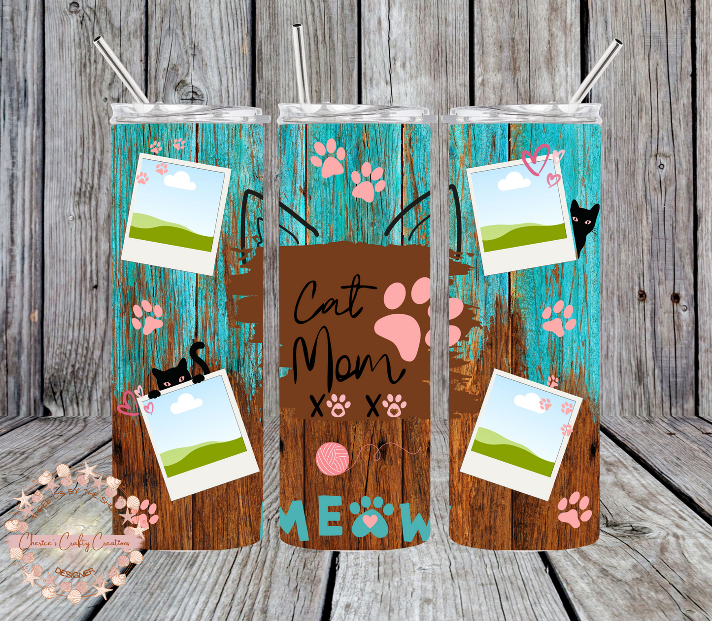 PERSONALIZED CAT MOM 20oz TUMBLER