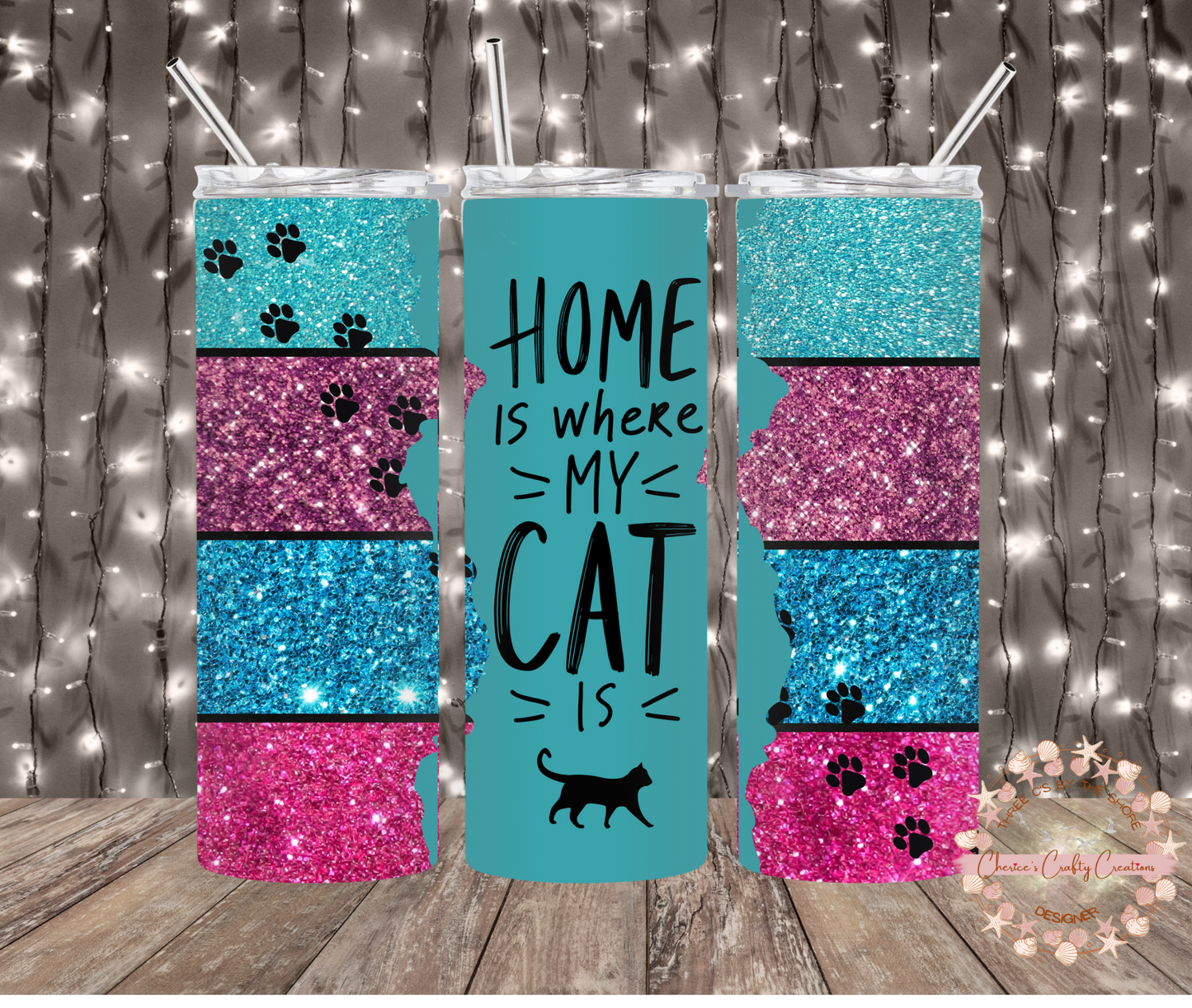 HOME IS WHERE MY CAT IS 20oz tumbler