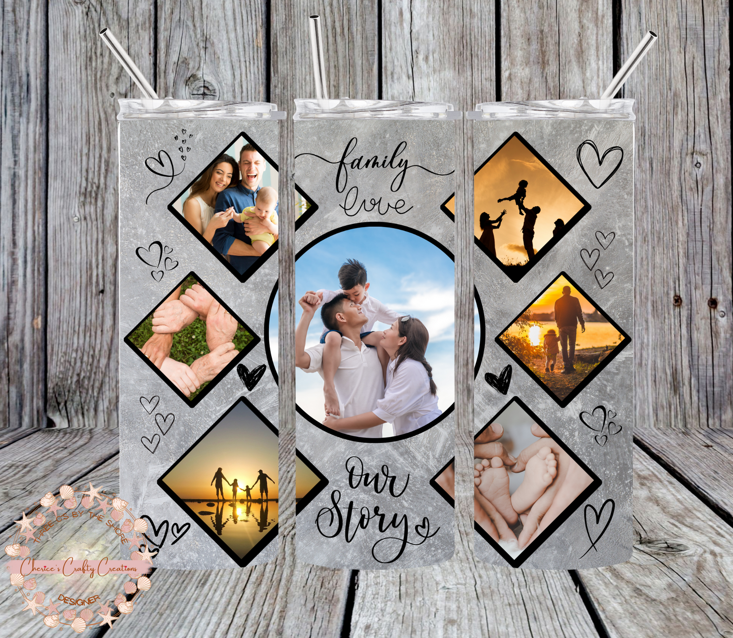 Personalize Family, Love, Our Story w/Photos 20 oz tumbler