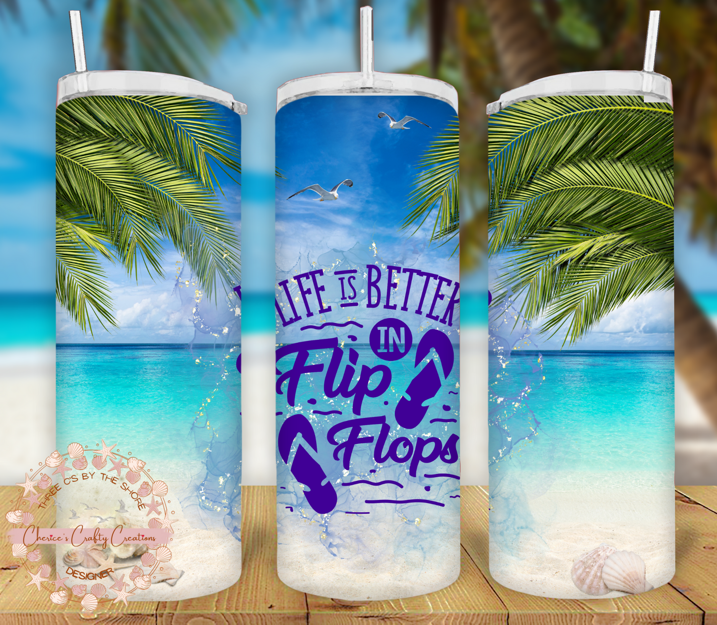 LIFE IS BETTER IN FLIP FLOPS 20 oz tumbler