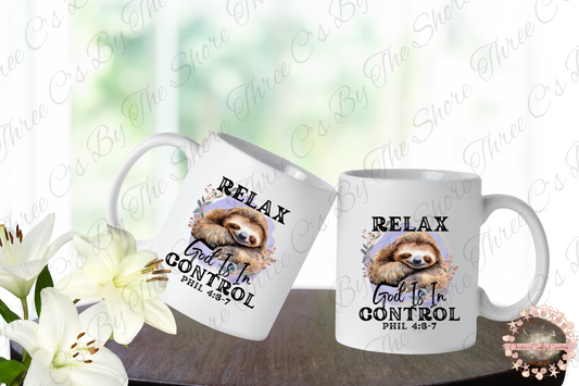 Relax God Is In Control Mug