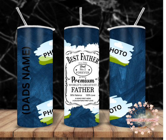 Personalized Best Father 20oz Tumbler