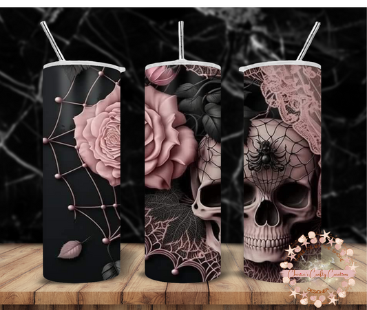 SKULL PINK GOTH 20 oz tumbler