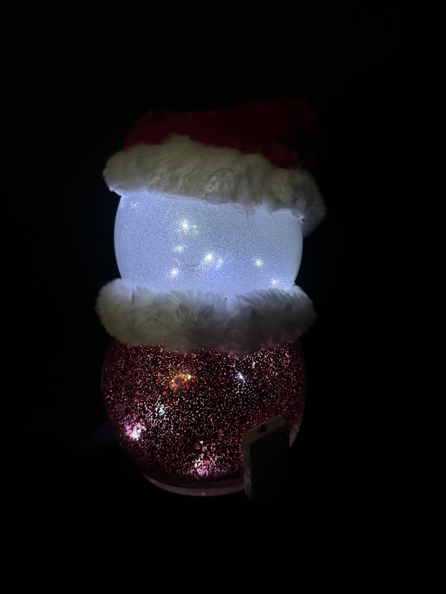 CUTE 8" GLASS LIGHT UP SANTA Christmas Decor