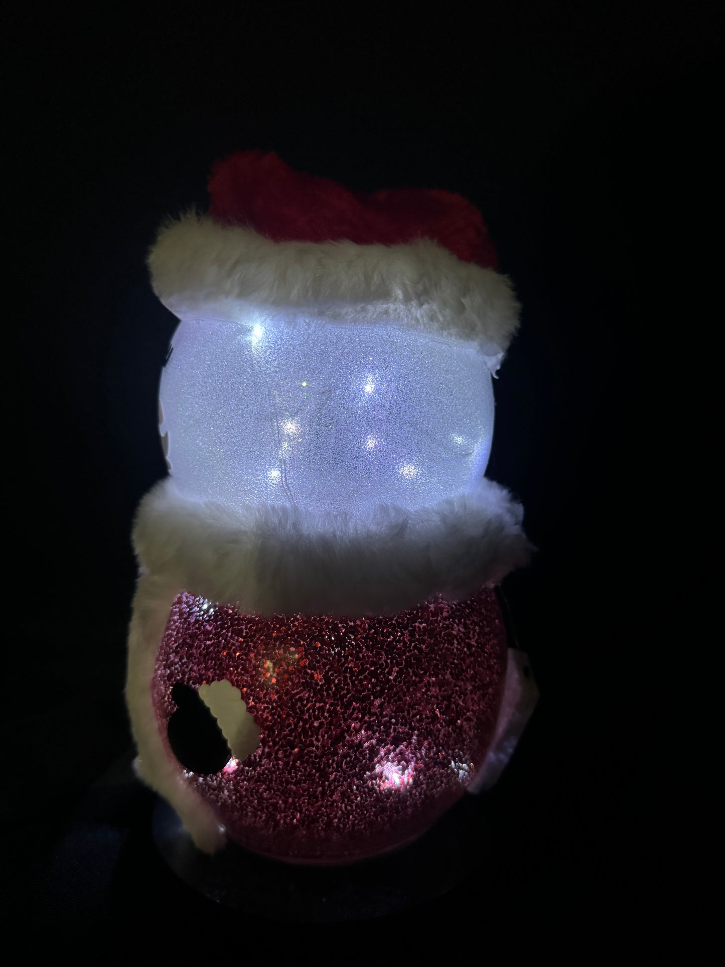 CUTE 8" GLASS LIGHT UP SANTA Christmas Decor