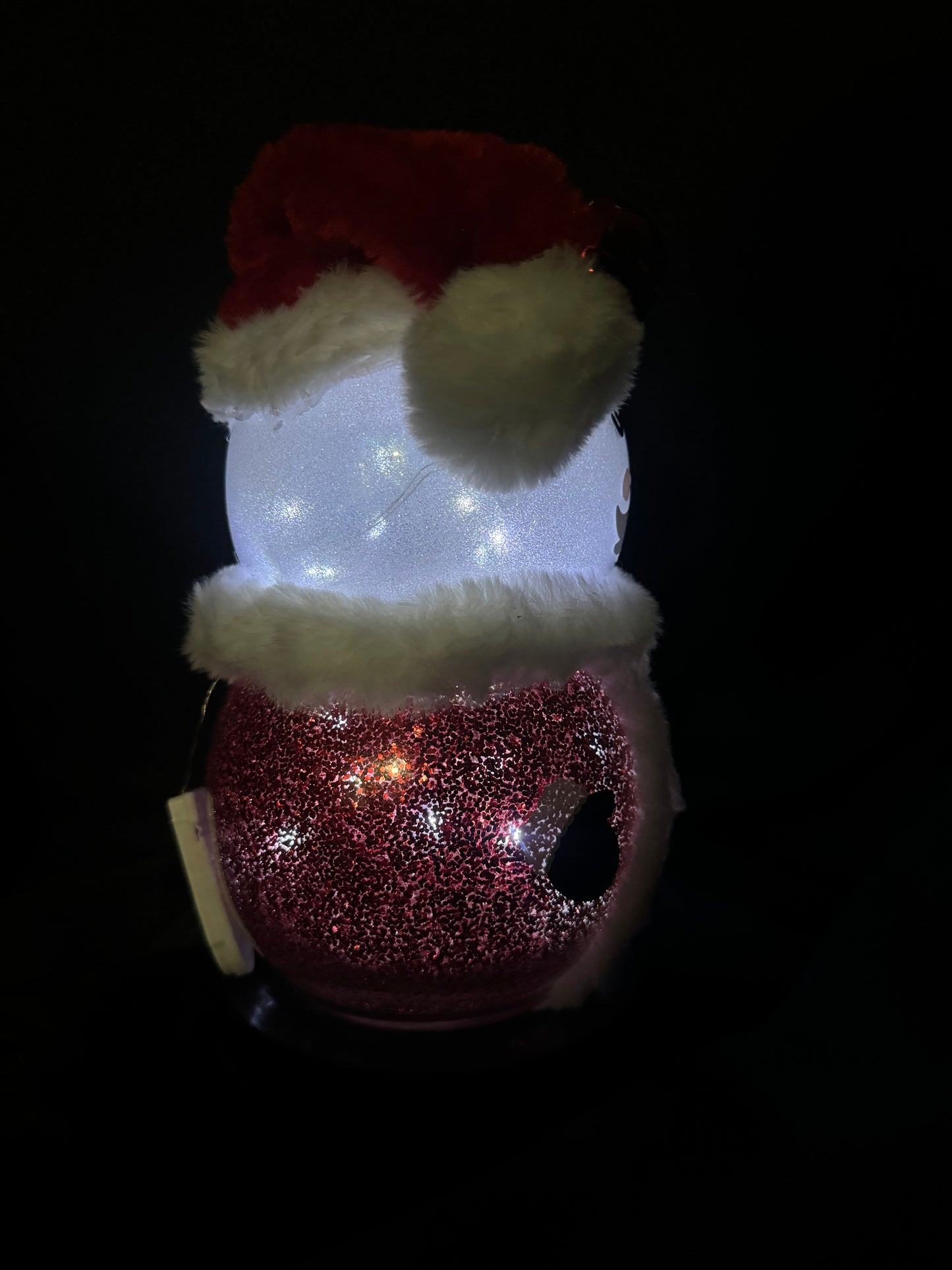 CUTE 8" GLASS LIGHT UP SANTA Christmas Decor