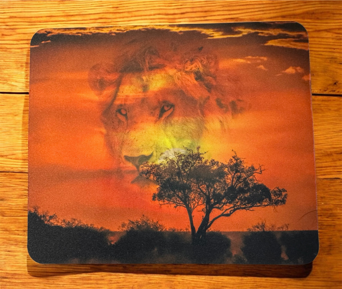 Lion Sunset Mouse Pad