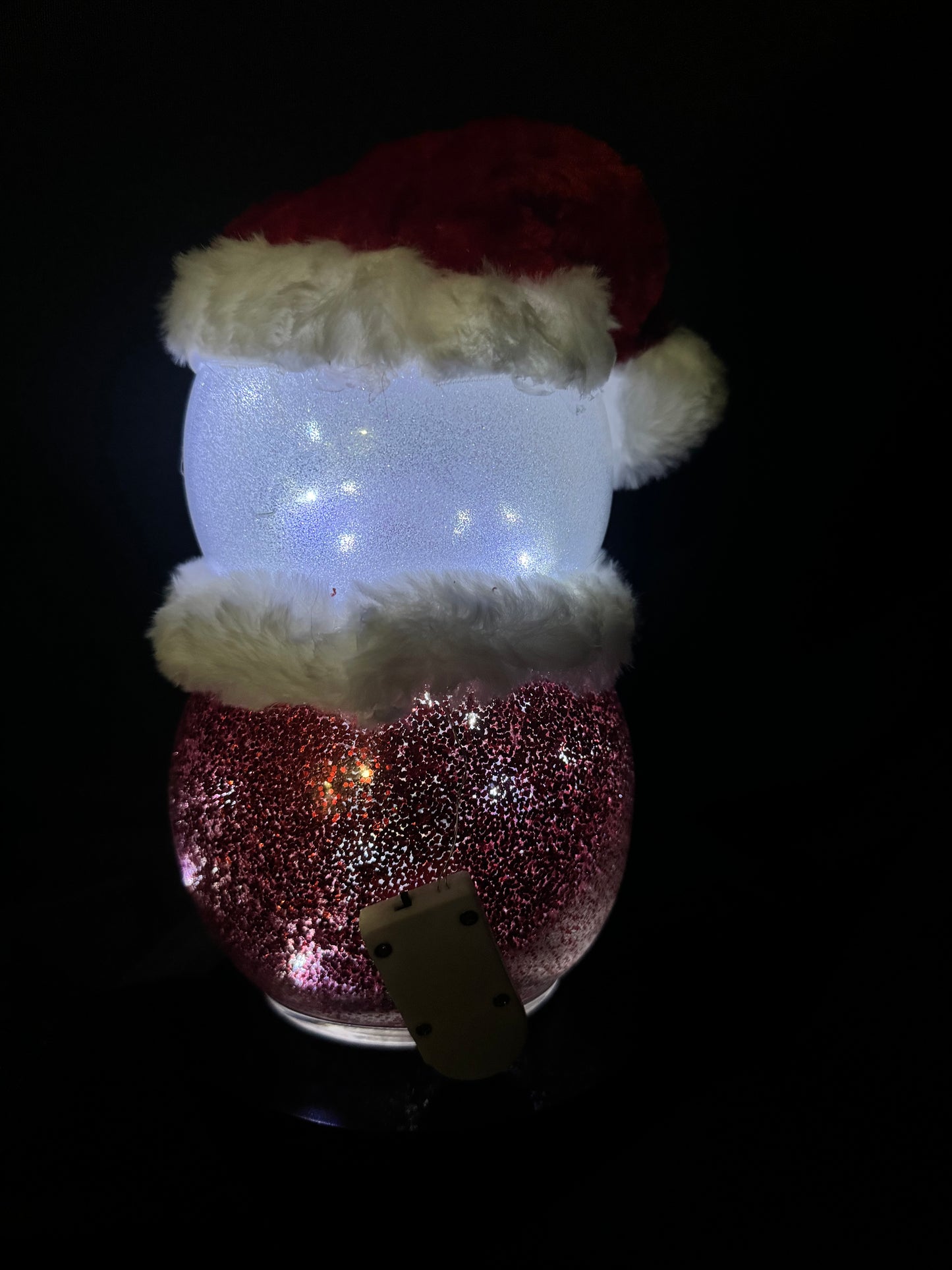 CUTE 8" GLASS LIGHT UP SANTA Christmas Decor