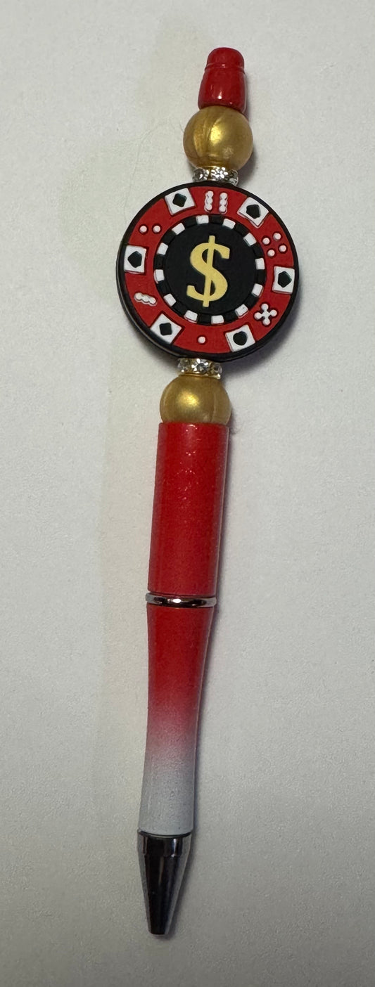 Lucky Casino Beaded Pen – Poker, Vegas & Money Lovers Gift