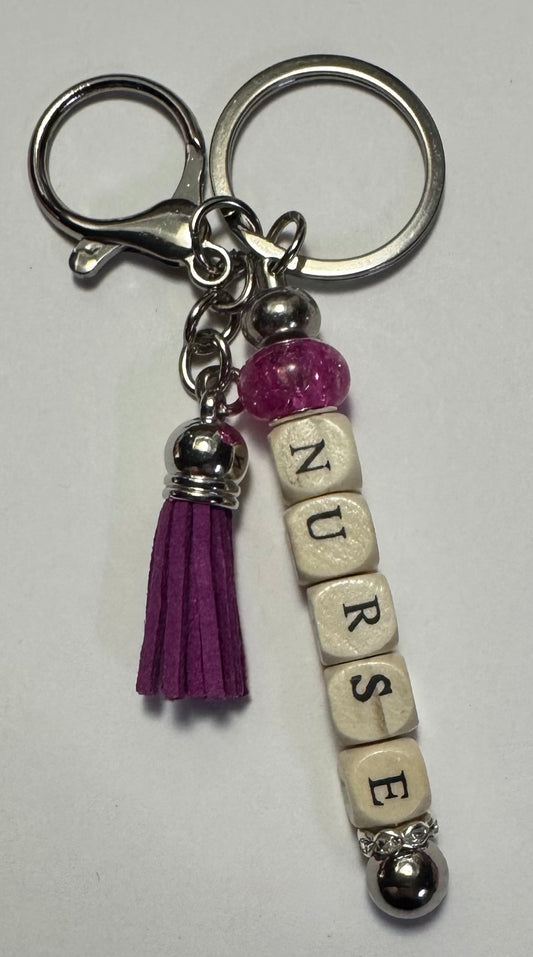Nurse Beaded Keychain