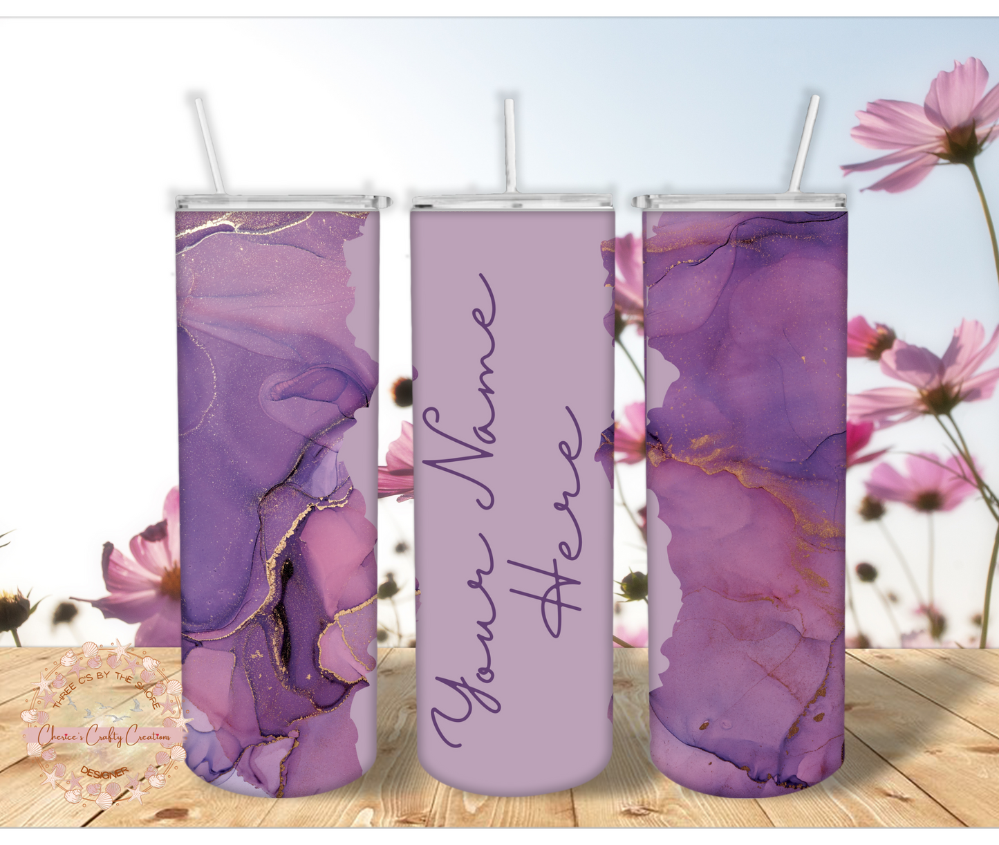Purple and Gold Personalized Tumbler